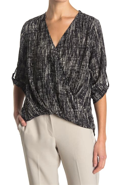 Lush Roll Tab Sleeve Surplice Top Nordstromrack