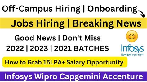 Onboarding Off Campus Hiring Good News Infosys Co Founder Statement Breaking News 2023