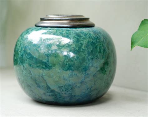 Medium Cremation Urn, Urns for Human Ashes, Crystalline Pottery ...