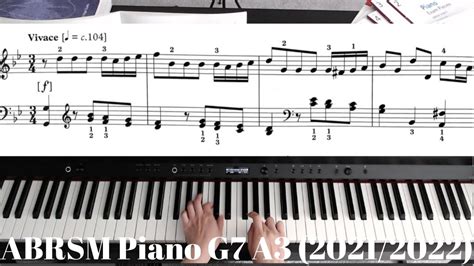 Abrsm 2021and2022 Grade 7 Piano A3 Vivace By Gp Telemann Youtube