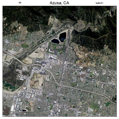 Aerial Photography Map of Azusa, CA California