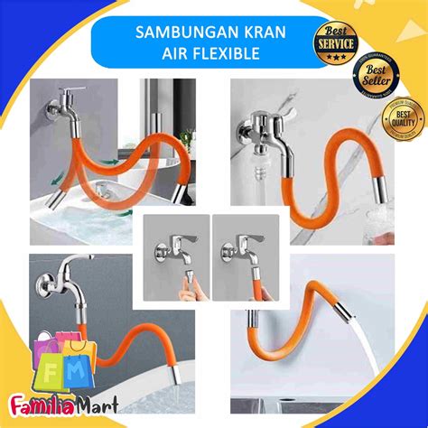 Jual Sambungan Kran Air Flexible Selang Air Elastis 20 CM Universal