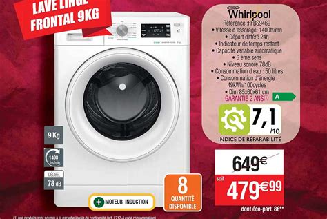 Promo Lave Linge Frontal Kg Whirlpool Chez Cora Icatalogue Fr