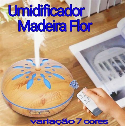 Difusor Aromatizador Umidificador Eletrônico 7 Cores Flores holdimay