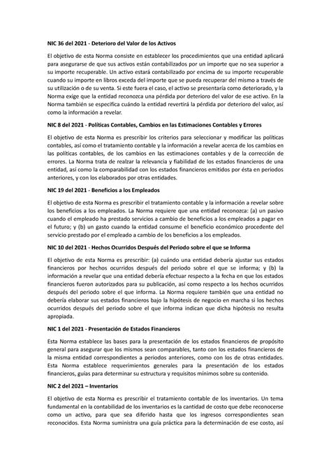 Resumenes De Las NIC Excelente NIC 36 Del 2021 Deterioro Del