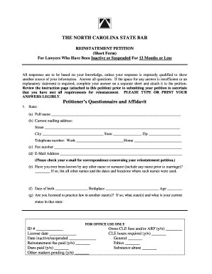 Fillable Online Reinstatement Short Form Revised Docx Fax