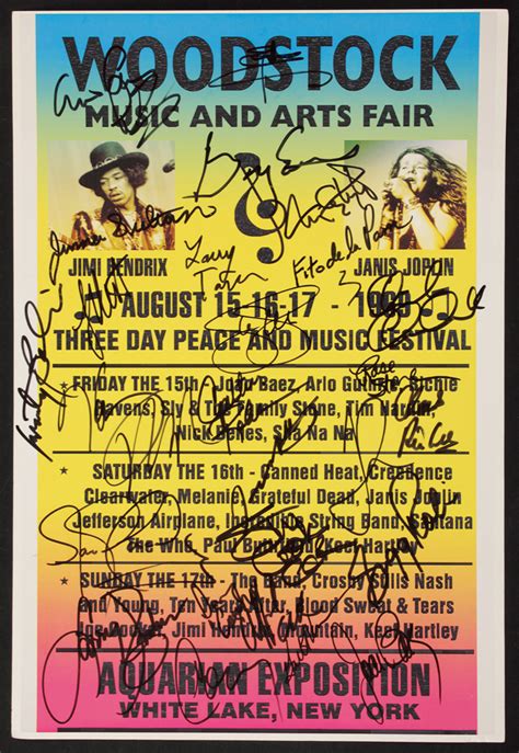 Lot Detail - Woodstock Performers Signed "Woodstock" Poster Photo Print