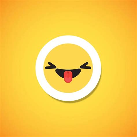 Yellow Cute Emoticon Sticker Vector Illustration Stock Vector By