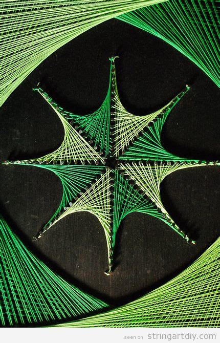 Geometric String Art In Green Tones String Art Diy Free Patterns And Templates To Make Your