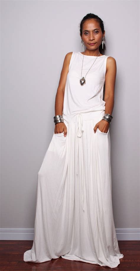 Plus Size White Maxi Dress Kapres Molene