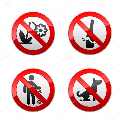 Set Prohibited Signs Park Stock Vector By ©ecelop 8876638