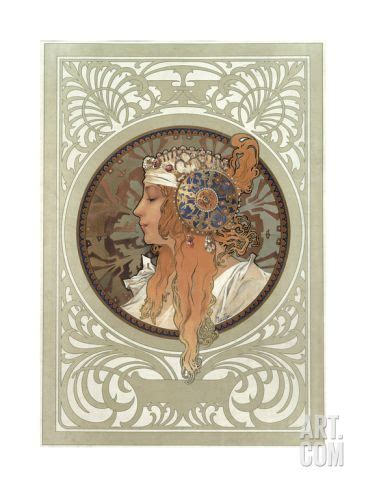 Tetes Byzantines Blonde Giclee Print Alphonse Mucha Art