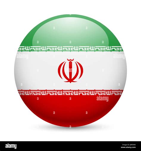 Flag of Iran as round glossy icon. Button with Iranian flag Stock Photo - Alamy