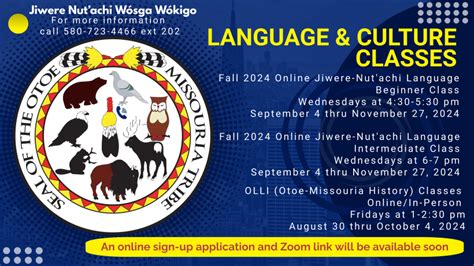 Language & Culture Classes Coming this Fall | The Otoe-Missouria Tribe