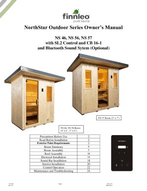 Fillable Online Owners Manual For The Portable Sauna Fax Email Print