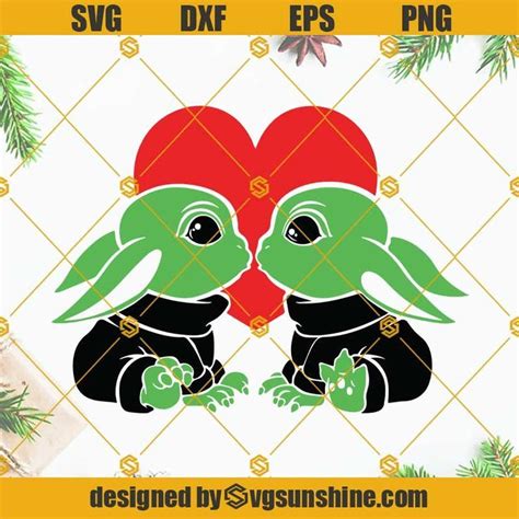 Baby Yoda Love Heart Valentines Svg Valentines Day Svg Baby Yoda Svg