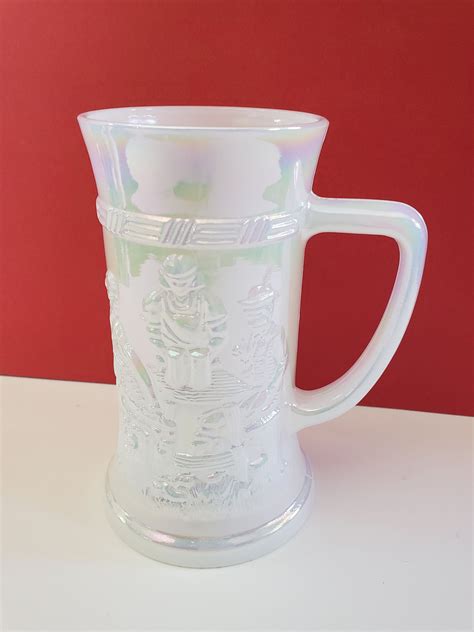 Federal Iridescent Beer Stein Colonial Tavern Scene Mug Etsy