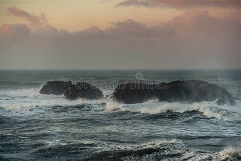 View from Cape Dyrholaey, Iceland. Stormy Sunrise Stock Photo - Image of south, coast: 233176396