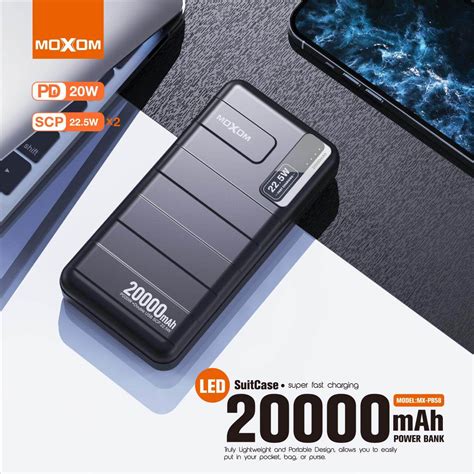 Moxom MX PB57 PD 20W 10000mAh MX PB58 20000mAh SCP 22 5W Super Fast