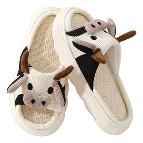 Lindas Pantuflas De Vaca Para Mujer Suaves C Modas Lino Muda Cuotas