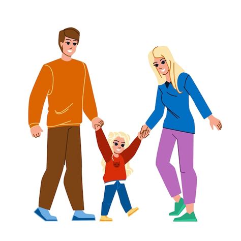 Premium Vector | Family walking vector