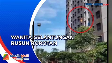 Video Wanita Ini Nekat Gelantungan Di Jendela Lantai Rusun Rorotan