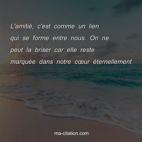 L Amiti C Est Comme Un Lien Qui Se Forme Entre Nous On Ne Peut La