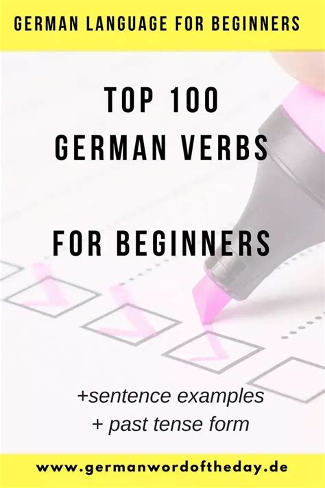 Top German Verbs For Beginners With Examples And Past Participle