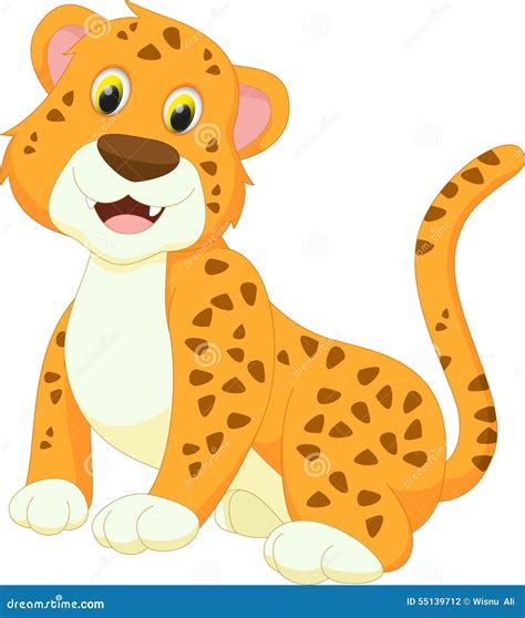 Cute Leopard Cartoon Stock Vector Illustration Of Mammal 55139712