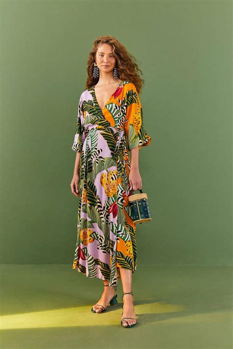 FARM Rio Mixed Striped Bananas Maxi Wrap Dress In Green Lyst