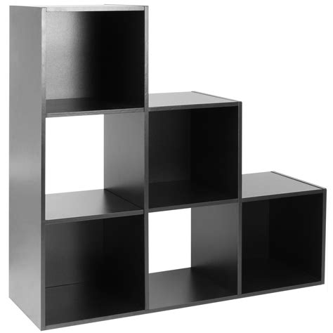 Sale Hartleys Black 6 Cube Storageshelving 3 Tier Shelf Unit Ex