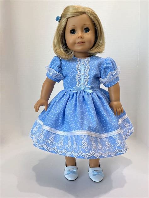 Eighteen Inch Doll Sky Blue Dress Etsy American Girl Doll Clothes