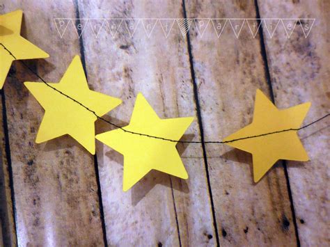 Stars Garland Yellow Stars Paper Garland Stars Banner | Etsy