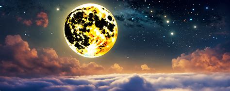 Lexica Romantic Moon In Starry Night Over Clouds Artwork