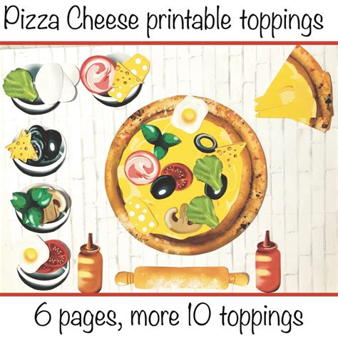 Printable Pizza Cheese Toppings Gamemake Your Own Pizza Activity