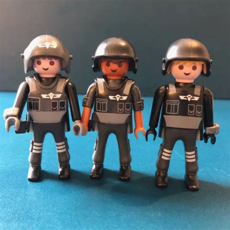 PLAYMOBIL CITY ACTION Policiers Trois Forces Spéciales EUR 5 76