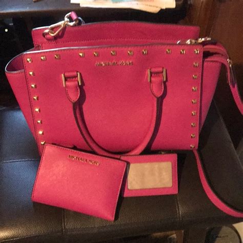 Hot Pink Michael Kors Purse And Wallet Set Semashow