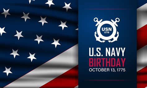 Happy Birthday Us Navy October Background Vector Illustration