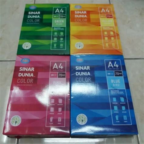 Jual Kertas Hvs A4 70gr Warna Sinar Dunia Kertas Hvs Warna A4 Sidu