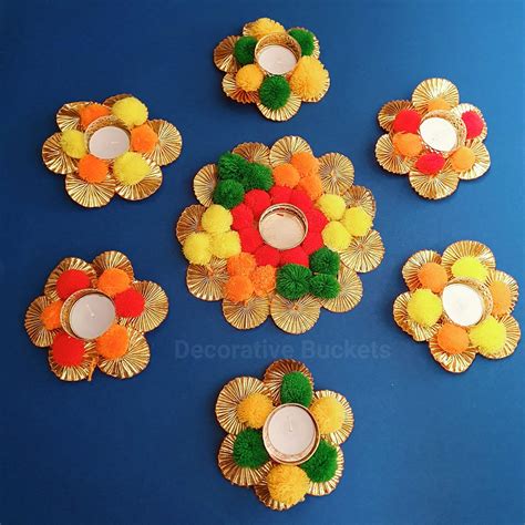 Buy Handmade Tea Light Holders Set Of Rangoli Candle Holders Diwali