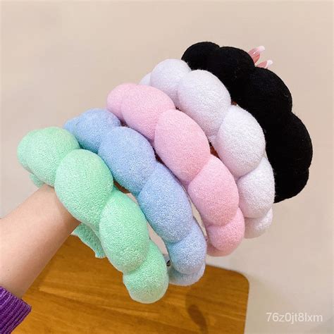 Sponge Spa Headband For Women Puffy Spa Headband For Washing Face Makeup Hairband Towel Velvet