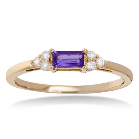 Aveny Signature Baguette Ametyst Ring Karat Guld