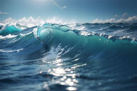 Premium Ai Image Closeup Shot Of A Beautiful Blue Sea Wave