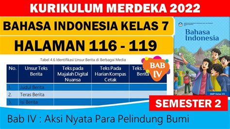 Bahasa Indonesia Kelas 7 Halaman 116 119 Semester 2 Kurikulum Merdeka Youtube