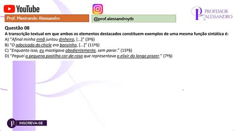 INSTITUTO CONSULPLAN 2024 QUESTÃO DE SINTAXE RESOLVIDA YouTube
