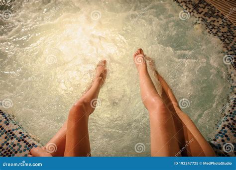 Two Beautiful Women Relaxing In Jacuzzi Stock Image Image Of Rest Modern 192247725