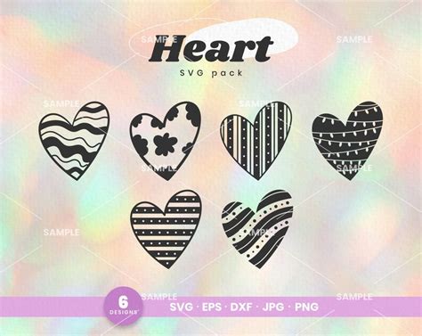 Heart Svg Pack Heart Bundle Svg Sketch Heart Svg Png Pdf Cricut