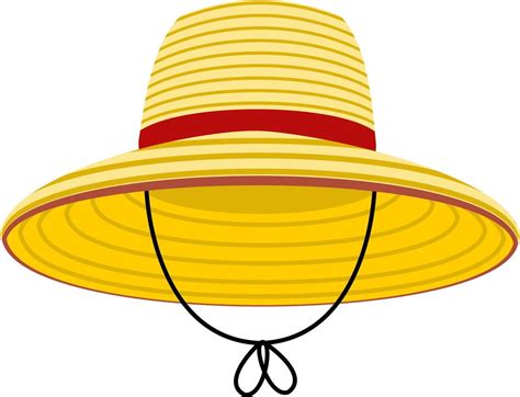 Yellow straw hat cartoon 10862375 Vector Art at Vecteezy