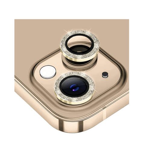 iPhone 13 Kameraschutz Ring Abdeckung Glitzer Gold
