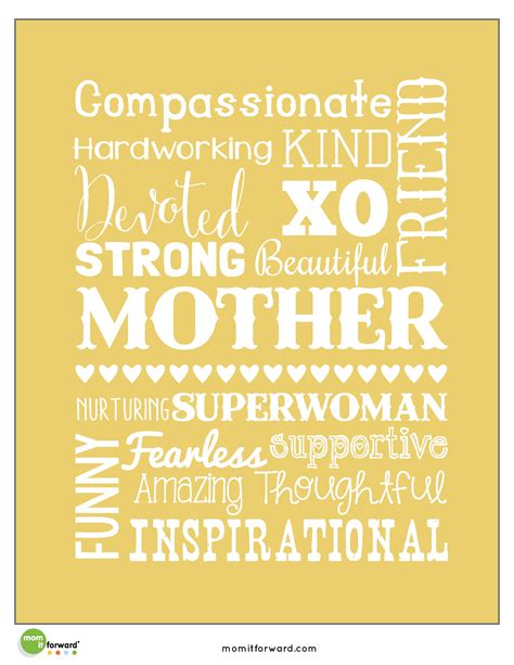 Mother's Day Word Art Printables - Mom it Forward